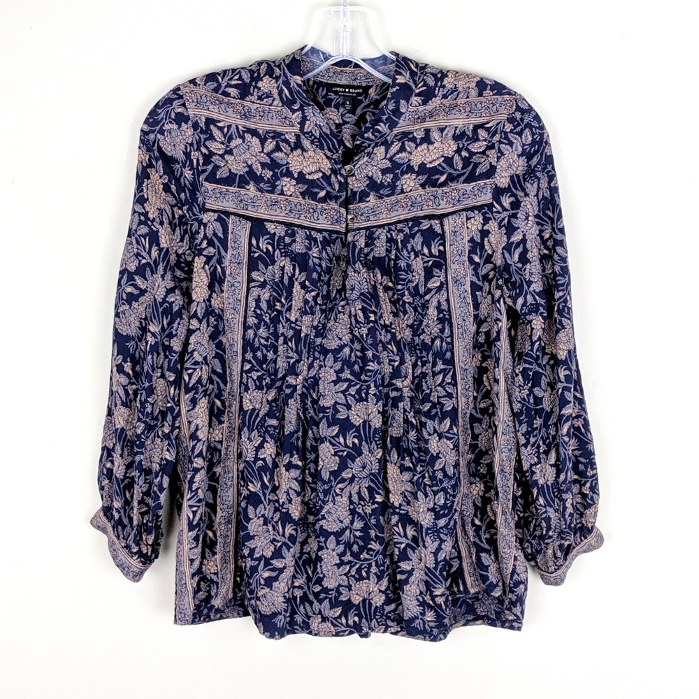 Lucky Brand | Blue Boho Print Blouse - E75